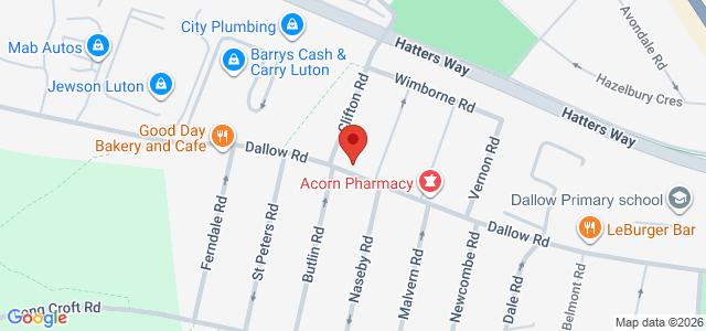 Map showing Abena in Luton